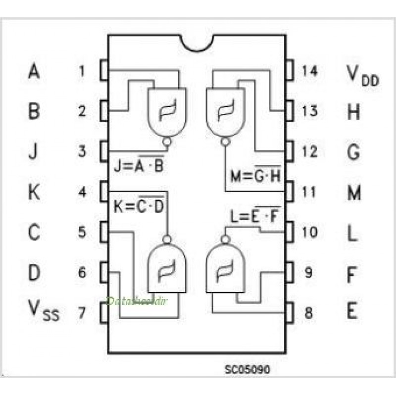 Hef4093bp схема подключения