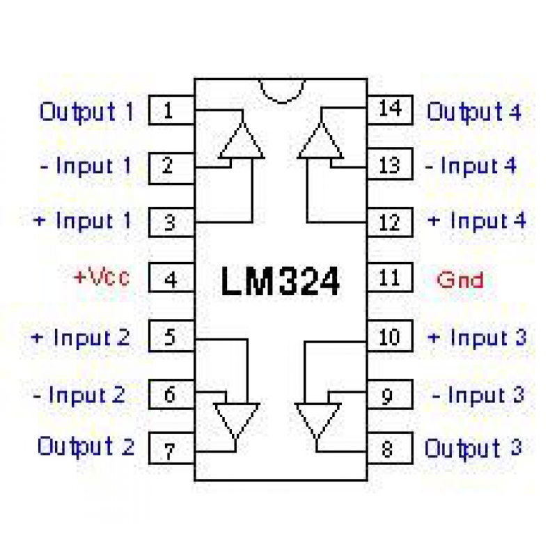 Микросхема lm324 схема подключения